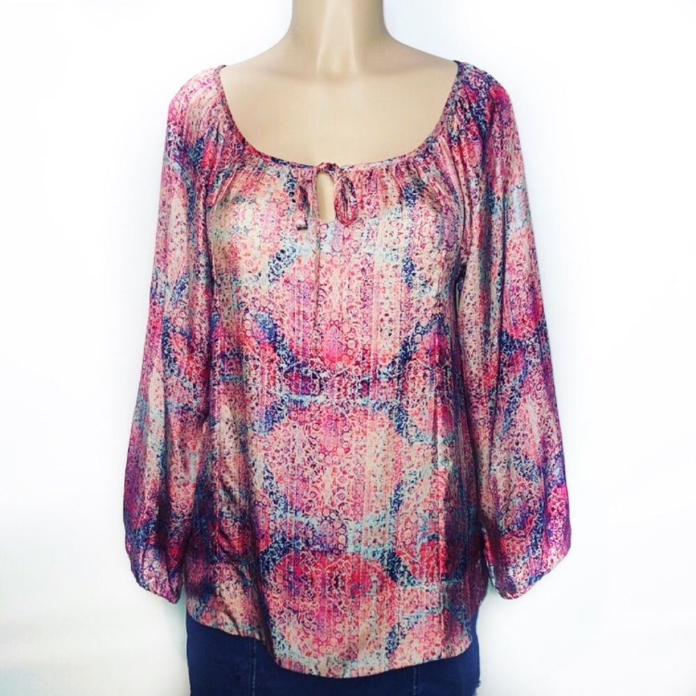 Tangerine NYC Roselette Long Sleeve Boho Top